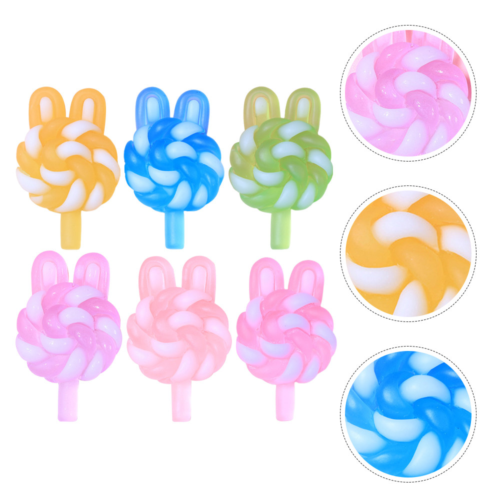Resin Craft Material - 24 Breloques Sucettes Mignonnes en Forme