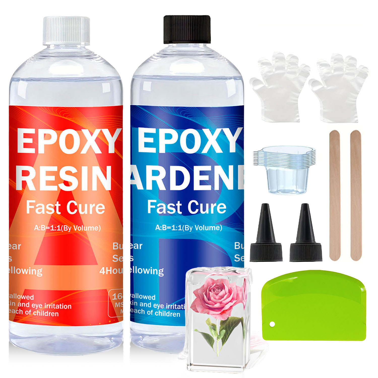 Resin Jewelry Kit - Kit de résine époxy transparente 8oz/16oz/32oz,