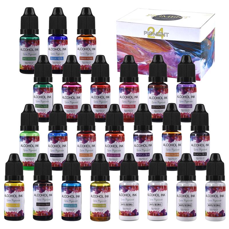 Resin Dye Alcohol - Ensemble de 24 couleurs de Pigments