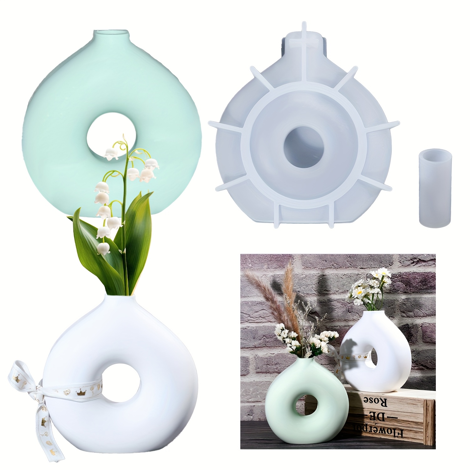 Resin Craft Material - 1 bricolage Vase rond Silicone moule