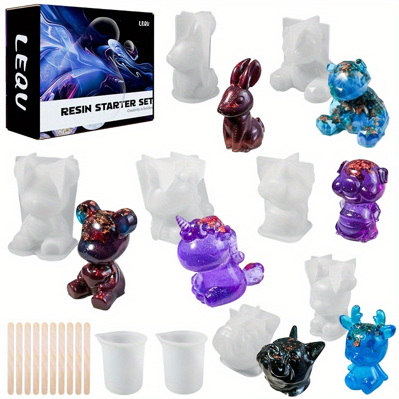 Resin Jewelry Kit - Ensemble de 19 moules en résine,