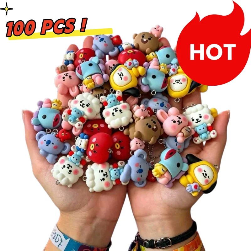 Resin Craft Material - Breloques en résine BT21, 7 pièces,
