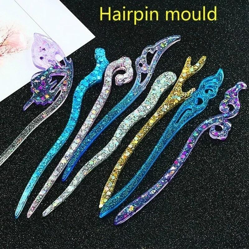 Resin Craft Material - Épingle à cheveux transparente en Silicone,