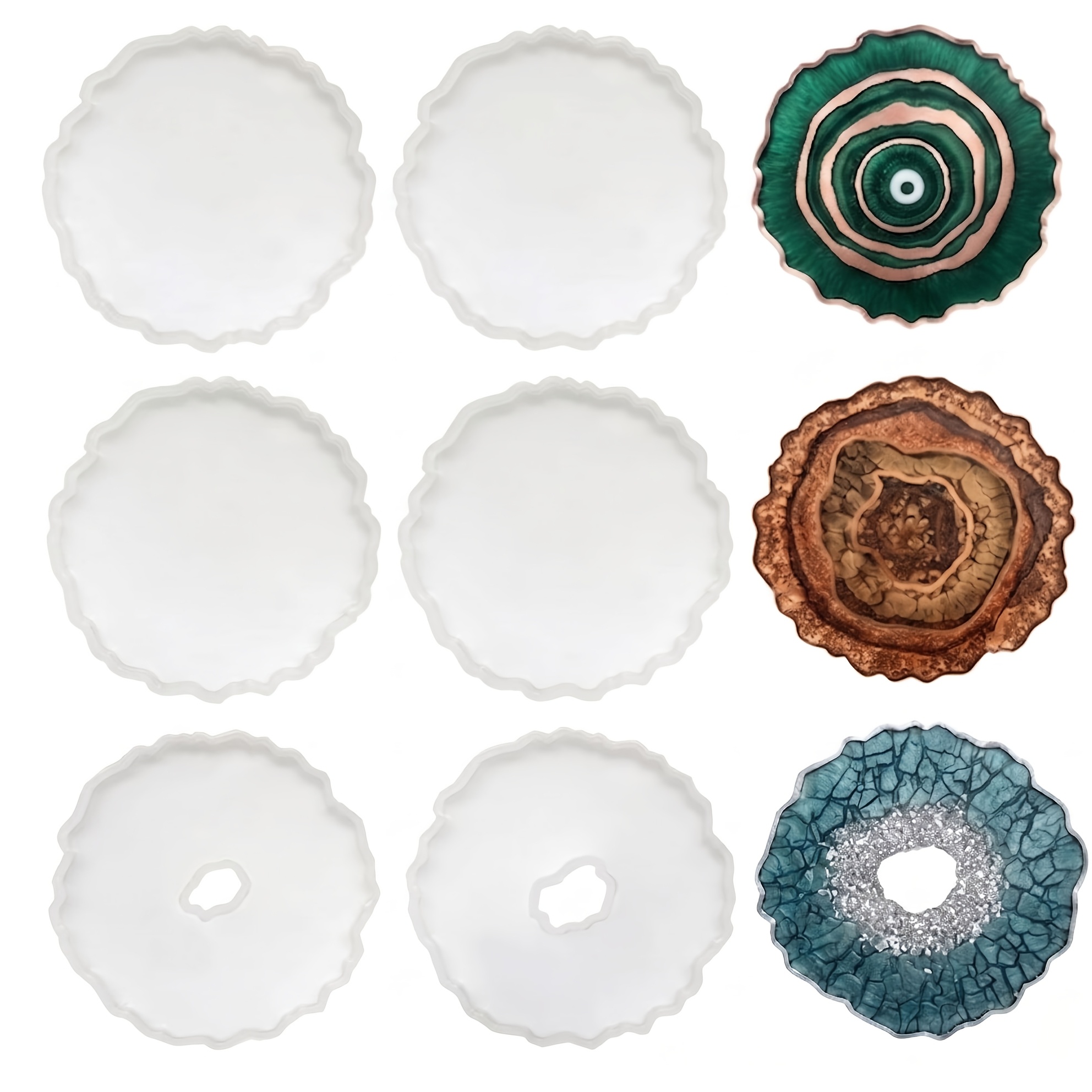 Geode Mold Silicone - 6 moules en silicone pour dessous