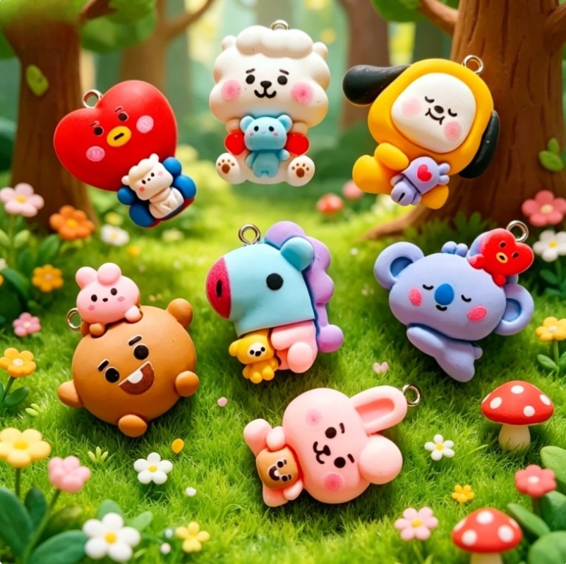 Breloques en résine BT21, 7 pi - Resin Craft Material avis et prix