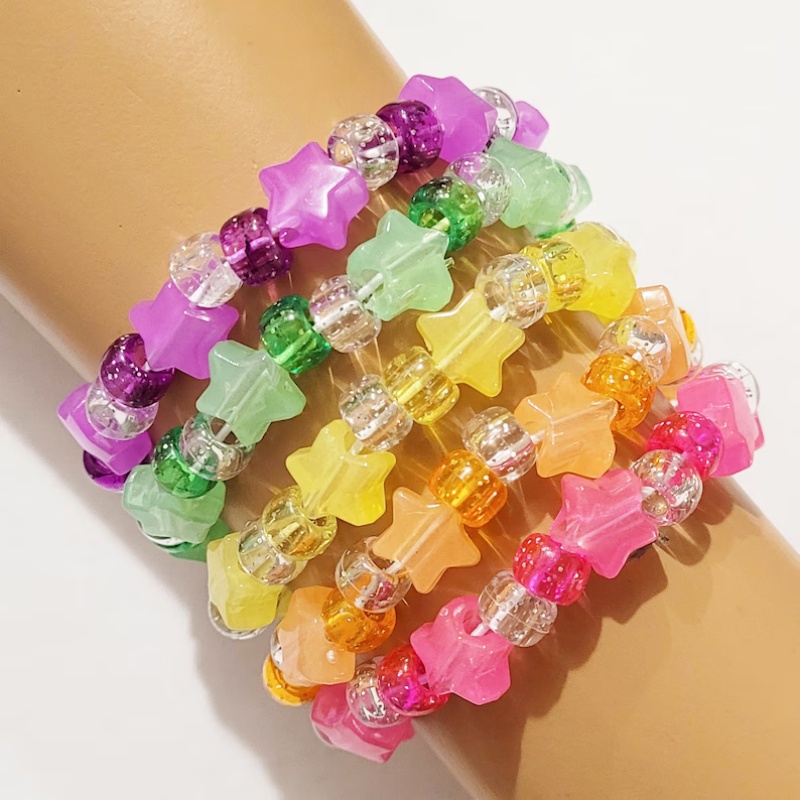 Ensemble de 5 bracelets kandi  - Resin Glitter Pack avis et prix